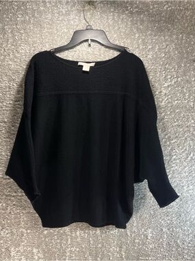 The Cashmere Project Sweater Womens XS Black Cashmere Dolman Sleeve Relax Preppy